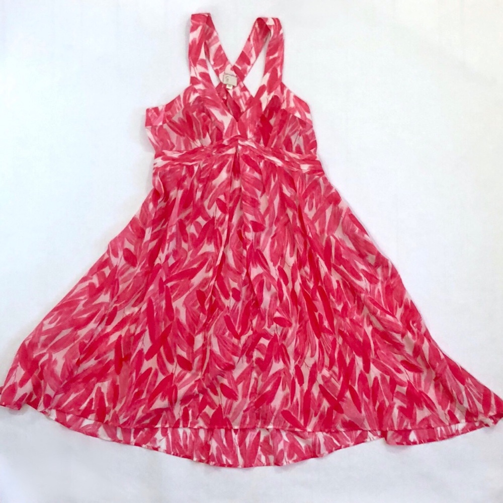 Anthropologie Pink & White Print Dress